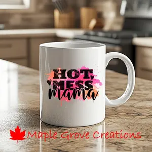 Hot Mess Mama Coffee Mug - 11 oz coffee mug - available in ceramic or plastic