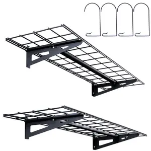 VEVOR Garage Storage Shelving,  2 Pack, 4 x 1 ft Heavy Duty Garage Shelves Wall Mounted, 400 lbs Load Capacity(Total) Garage Storage Rack Floating Shelves, Suitable for Shop, Shed, Garage Storage