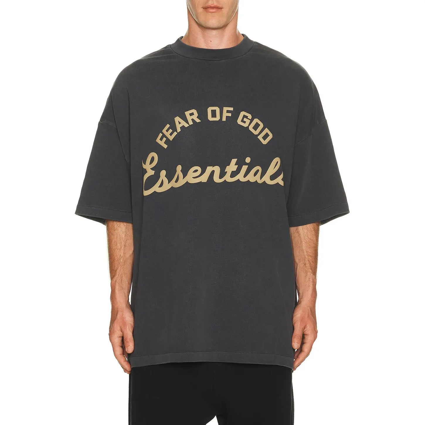 Fear of God ESSENTIALS Training 90's Short Sleeve Tee in Faded Iron Grey Fear of God ESSENTIALS Training 90's Short Sleeve Tee in Faded Iron Grey