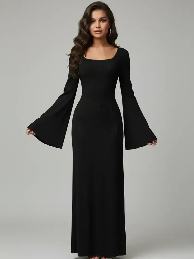 square neck dress black long - TikTok Shop square neck dress black long - TikTok Shop