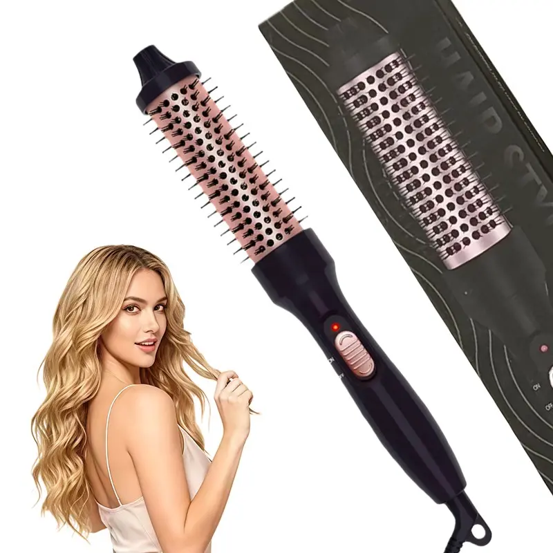 1 PC 3-In-1 Ion Hair Curler And Straightener, a Professional Curling Iron with a Heat Styling Brush That Prevents Burns, Multifunctional Styling Tool, Perfect As a Christmas Gift, Hair Styling Tools, Hair Styler