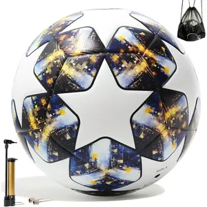 Soccer Ball Size 5 -  PU Leather, Includes Pump, , and Mesh Storage Net for Easy Carrying