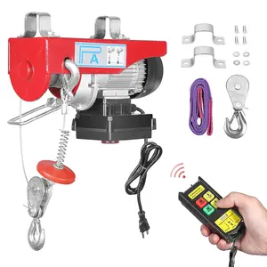 Garvee Upgraded-850LBS Electric Hoist, 120V Heavy Duty Power Winch, Wireless Remote Control, 40ft Steel Cable, 39ft Lifting Height, for Warehouse, Factory, Garage, Construction, Attic Goods Lifting