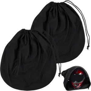 2 Pcs Lightweight Large Storage Drawstring Helmet Bag & Cover for Motorcycle Hockey Football Bike Ski Snowmobile Riding Travel Racing Sport Accessories