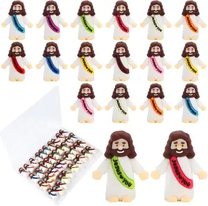 Colorful Mini Jesus Rubber Figurines