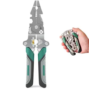 ‌18 in 1 Foldable Wire Stripper Multifunctional Electrical Pliers for Cutting Pulling Wires Cable Scissors Compact Tool for Electricians DIY‌ Wirecutters Wirepliers Hardware Industrial Hand Tools