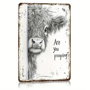 Rural farmhouse-style "Are you pooping?" text metal sign, perfect wall decoration for home, living room, and backyard, retro iron art wall decor with humorous slogan, high-definition printing suitable for bars, Rustic Design