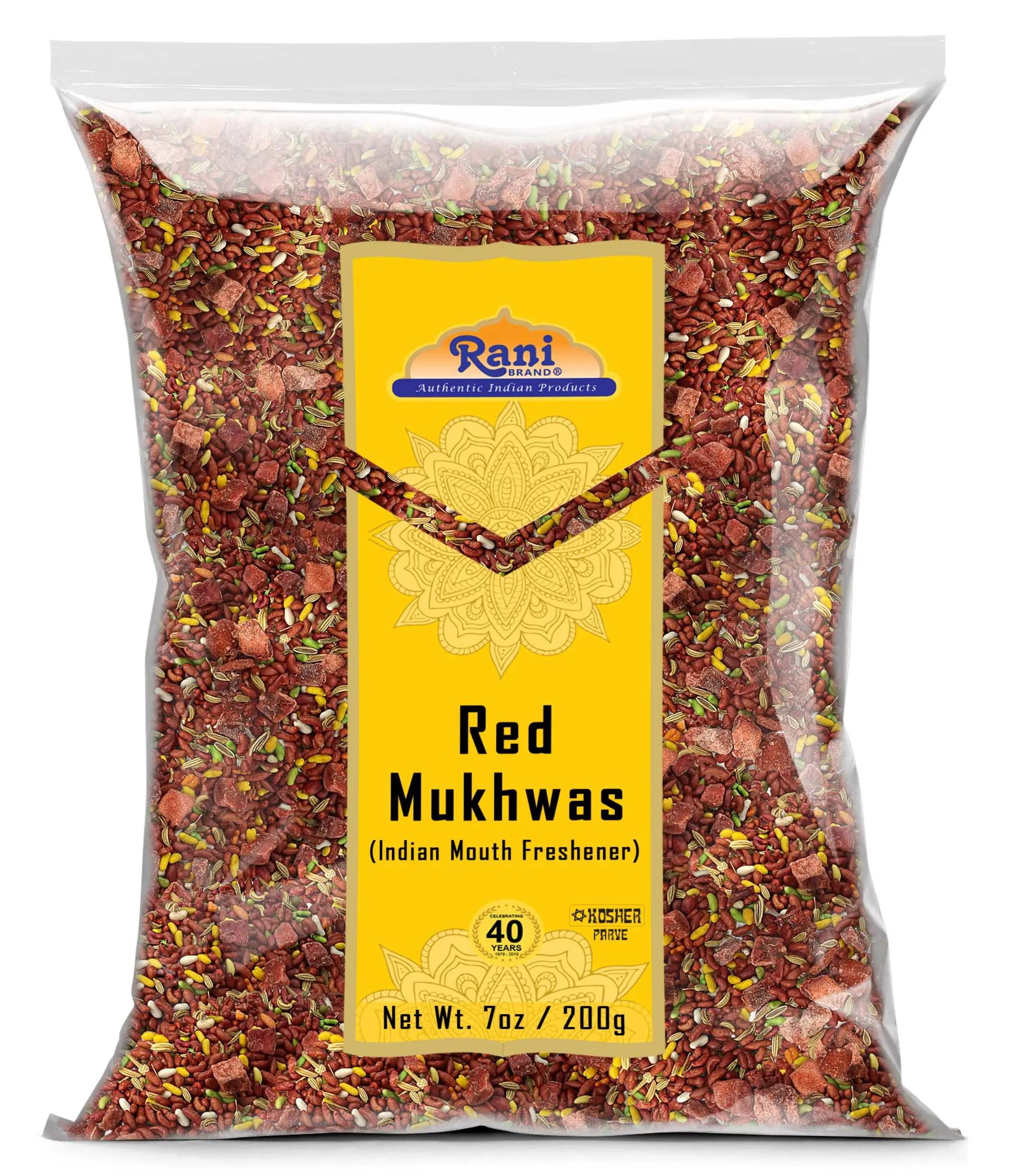 Rani Red Mukhwas (Special Digestive Treat) 7oz (200g) ~ Vegan | Indian Candy Mouth Freshener | Kosher
