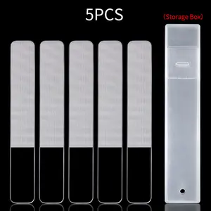 5pcs nano glass nail file, nail block buffer, abrasive strip friction strip, double-sided polishing strip nail file