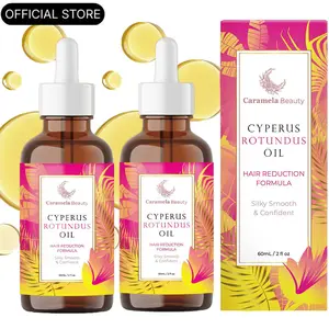 2 Bottles Caramela Beauty Cyperus Rotundus Oil - 60ml Natural Cyperus Rotundus Oil For Hair Removal, Moisturizing & Soothing Cyperus Oil For Reducing Body Hair Growth, Hair Removal Oil Ideal for All Skin Types