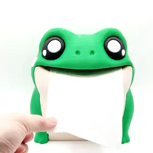 Frodrick the Frog 3D Printed Toilet Paper Dispenser Green Frog Design Funny Bathroom Decor Unique Accessory with Adorable Eyes