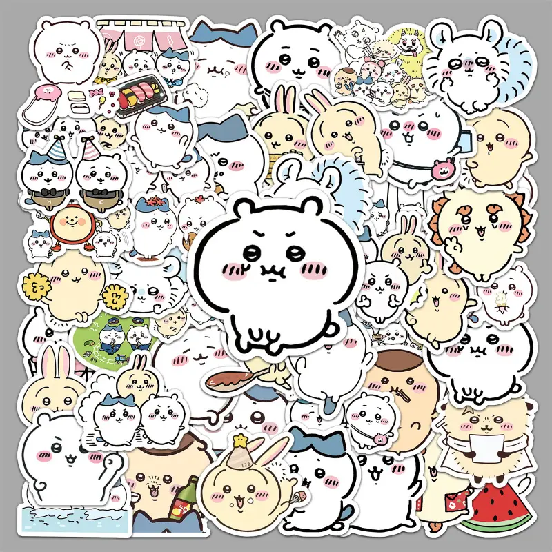 51pcs Chiikawa Hamster PVC Vinyl Stickers, Cute Personalized Easy-Remove Durable Waterproof Decals, Universal-Fit Mobile Phone Accessories for Smartphones & Kids’ Birthday Decor
