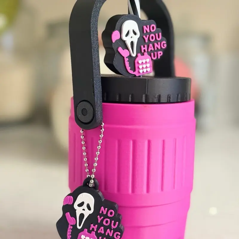 Mini Cooler Can Holder Set with clear plastic  Straw Topper, Can Opener, and Included Clear Straw