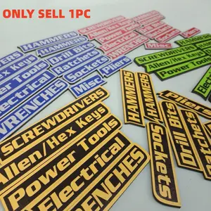 12-Pack Magnetic Toolbox Labels, 3D Printed Universal Organizer Accessories, Fits Steel Cabinets, Carts, Drawers, and Tool Boxes