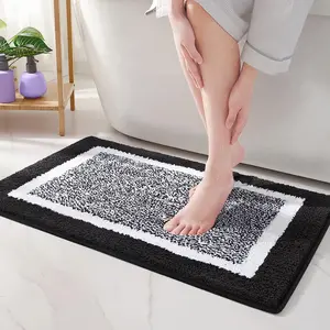 Bathroom Rug Mat Set 2 Piece Set, Microfiber Fluffy Bathtub Set, Non-slip Super Soft Faux Cashmere Rug Mat, Water Absorbent, Suitable for Bathroom, Bathtub, Shower, Bedroom
