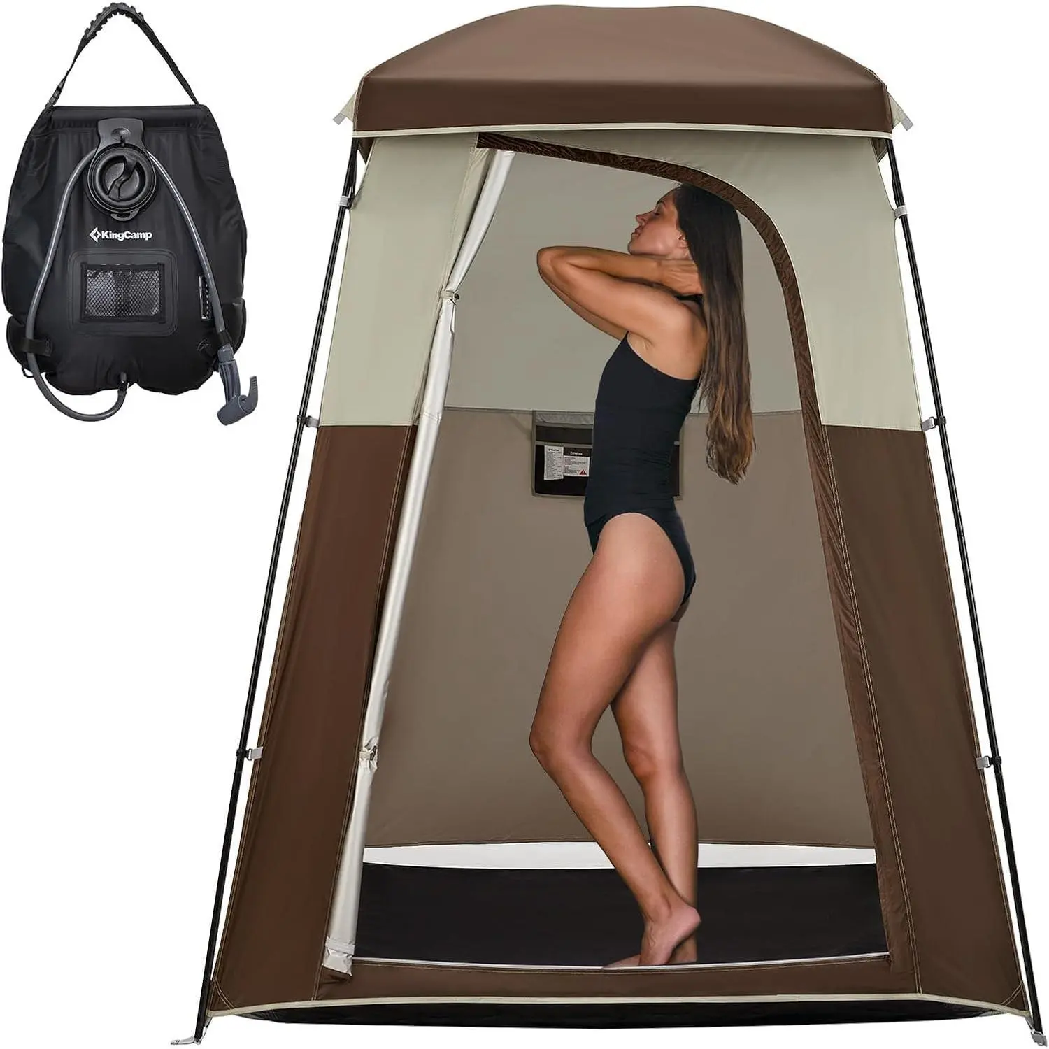 KingCamp Shower Tent, Portable Privacy Tent Outdoor Camping 1/2 Room Toilet Tents with Shower Bag & Dressing Room for Beach, Camping & Hiking SummerTurnUp summerwins