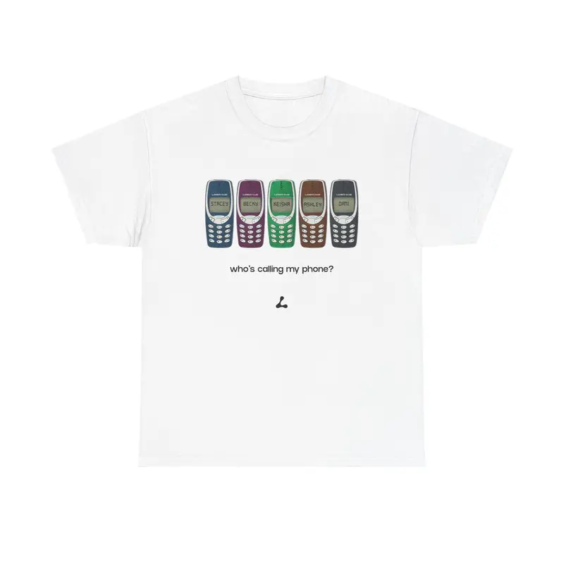Men's Classic Short-Sleeve Cotton Basic T-Shirt, Personalized "Who's Calling My Phone" Graphic Top, Casual