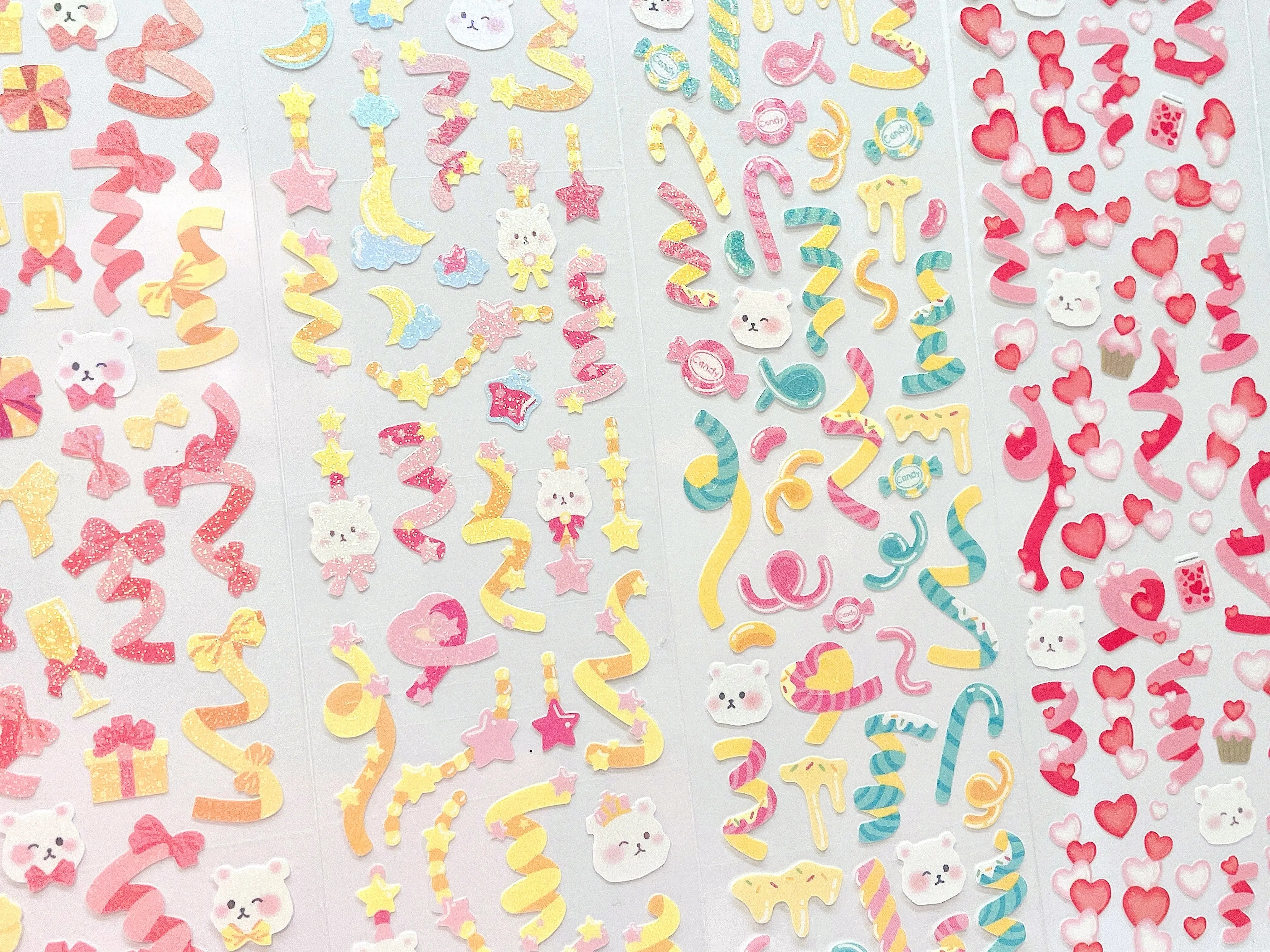 Bunny Ribbon Sticker Sheet for Office Stationery Supplies