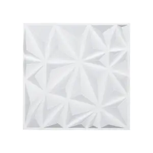 VEVOR 3D Wall Panels, 33-Pack 11.81x 11.81 in PVC Modern Art Minimalist Diamond Tiles, 32 Sq. Ft Coverage Accent Wall Panel, Interior Home Decor for Ceiling, Bedroom, Living Gaming Room, Matte White