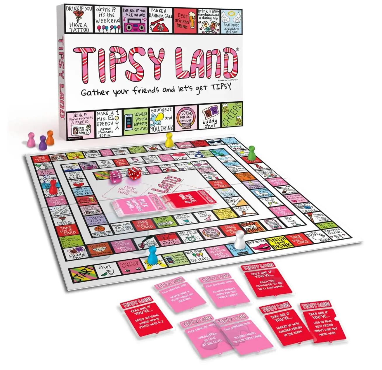 Tipsy Land Board Game - Fun Group Activity for Friends & Family (Toys & Hobbies, Games & Puzzles Category)