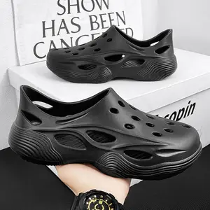 Men's Open-Toe Perforated Soft-Soled Sports Slide Slipper - Casual Outdoor Footwear, Beach Shoe