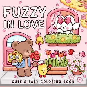 FUZZYI N LOVE Coloring Book, 1 Pc Adult and Kids Coloring Book with Simple and Big Designs, Stress-Relief Coloring Book for Beginners, Toys for Boys and Girls, Christmas, Halloween and Back-to-School Gifts