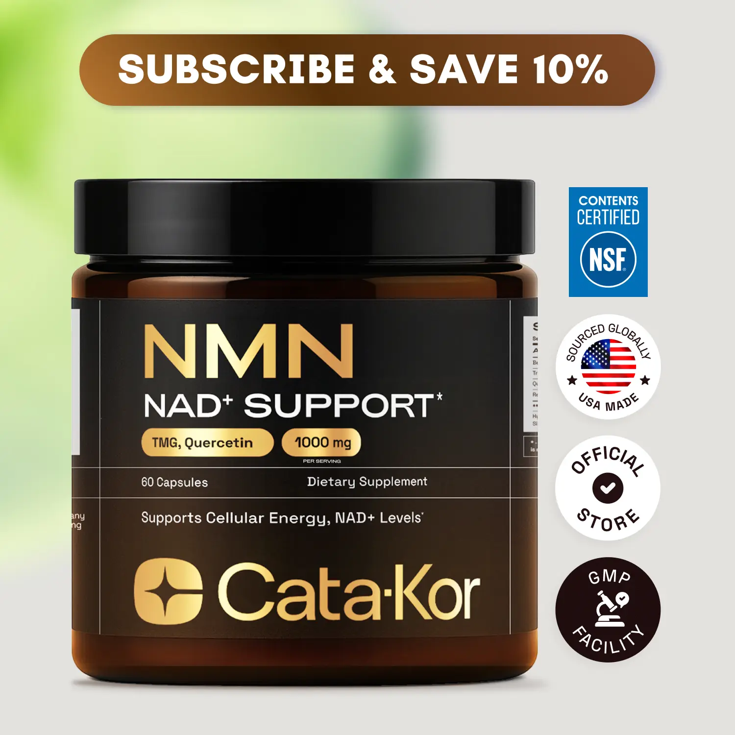 Cata-Kor NMN Supplement – 1000 mg | Quercetin | TMG | Resveratrol Complex – Supports Cellular Energy & NAD+ Levels - Vitamin Dietary Supplement Healthcare Cata-Kor NMN Supplement – 1000 mg | Quercetin | TMG | Resveratrol Complex – Supports Cellular Energy & NAD+ Levels - Vitamin Dietary Supplement Healthcare