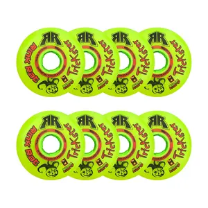 Rink Rat Roller Hockey Wheels - Trickster XX 80mm 79A Green/Red (8-Pack)