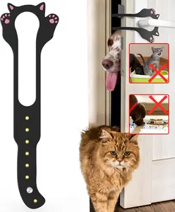 Cat Door Latch Holder,【8 Adjustable Sizes】 Stronger Flex Cat Door Stopper, Keep Door Open 1.5" to 8", Let's Cats in and Keeps Dogs Out of Litter & Food, No Tool Required & No Wall Damage