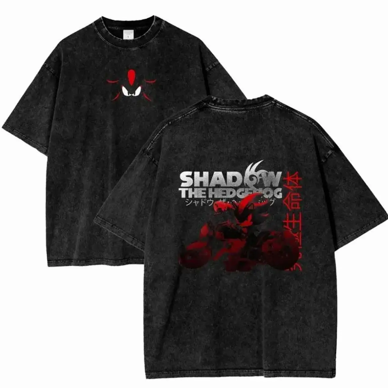 Retro Limited Shadow The Hedgehogg T-Shirt, Movie Cartoon Unisex Oversized Wash Heavyweight Cotton Graphic Tees, Sonnic Shirt, Comfort Fabric QM8