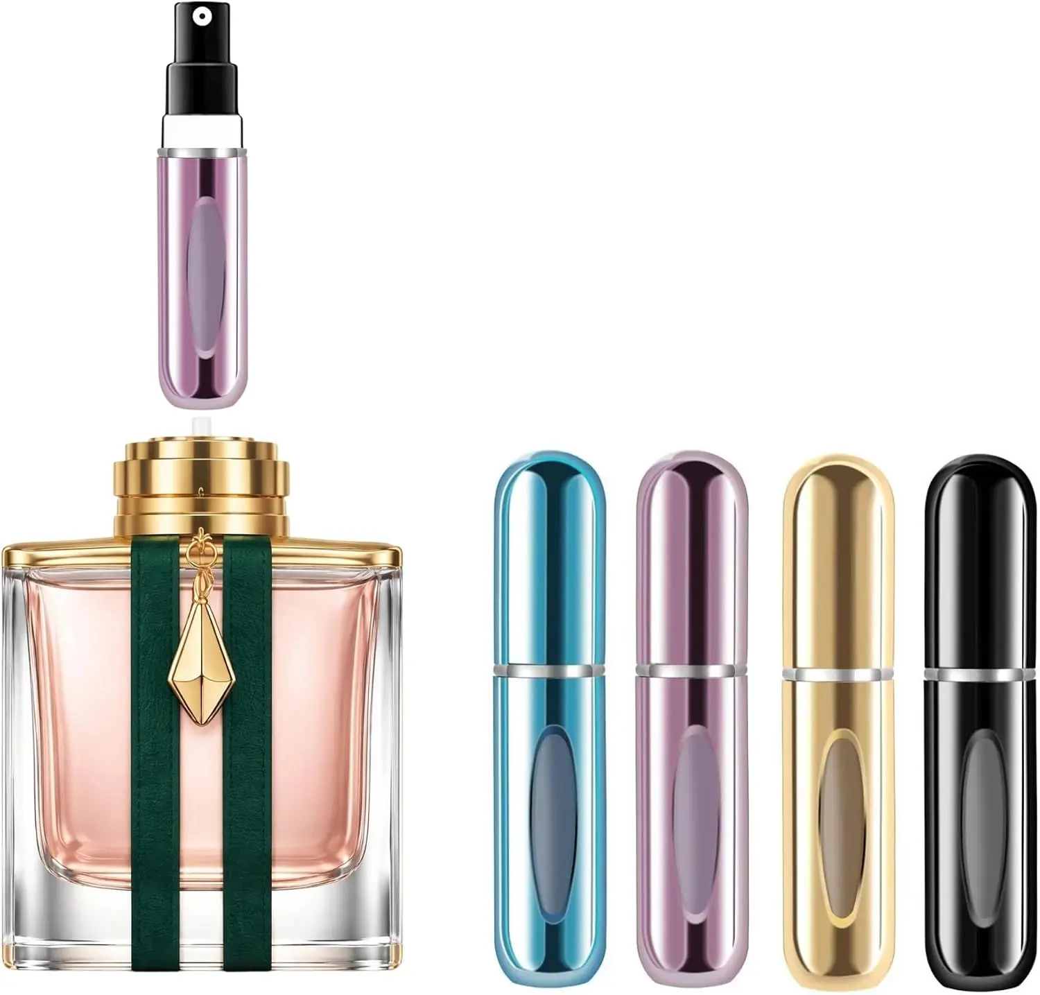 4 Pcs Refillable EMPTY Perfume Atomizer (5 ML)
