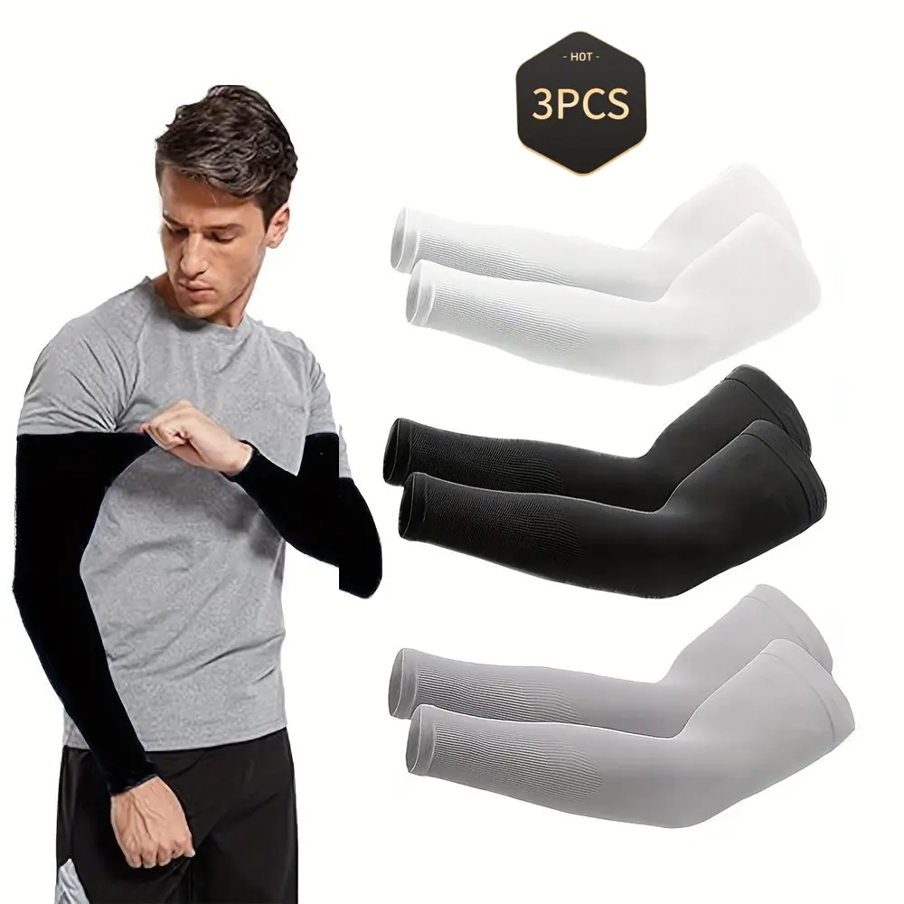 3 Pairs Cooling UPF 50+ UV Protection Arm Sleeves | SunSafeTok OutdoorTok Breathable Unisex Sun Sleeves | Birthday Gift for Him Her Golf Fishing Cycling Outdoor Daily Wear