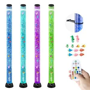Summervibes VEVOR Sensory Bubble Tube Lamp, 5 ft Bubble Fish Tube, Sensory Aquarium Lamp with 10 Floating Fish 16 Color Effects, Remote Control, Stress Relief Calming Light for Bedroom Living Room Home Decor