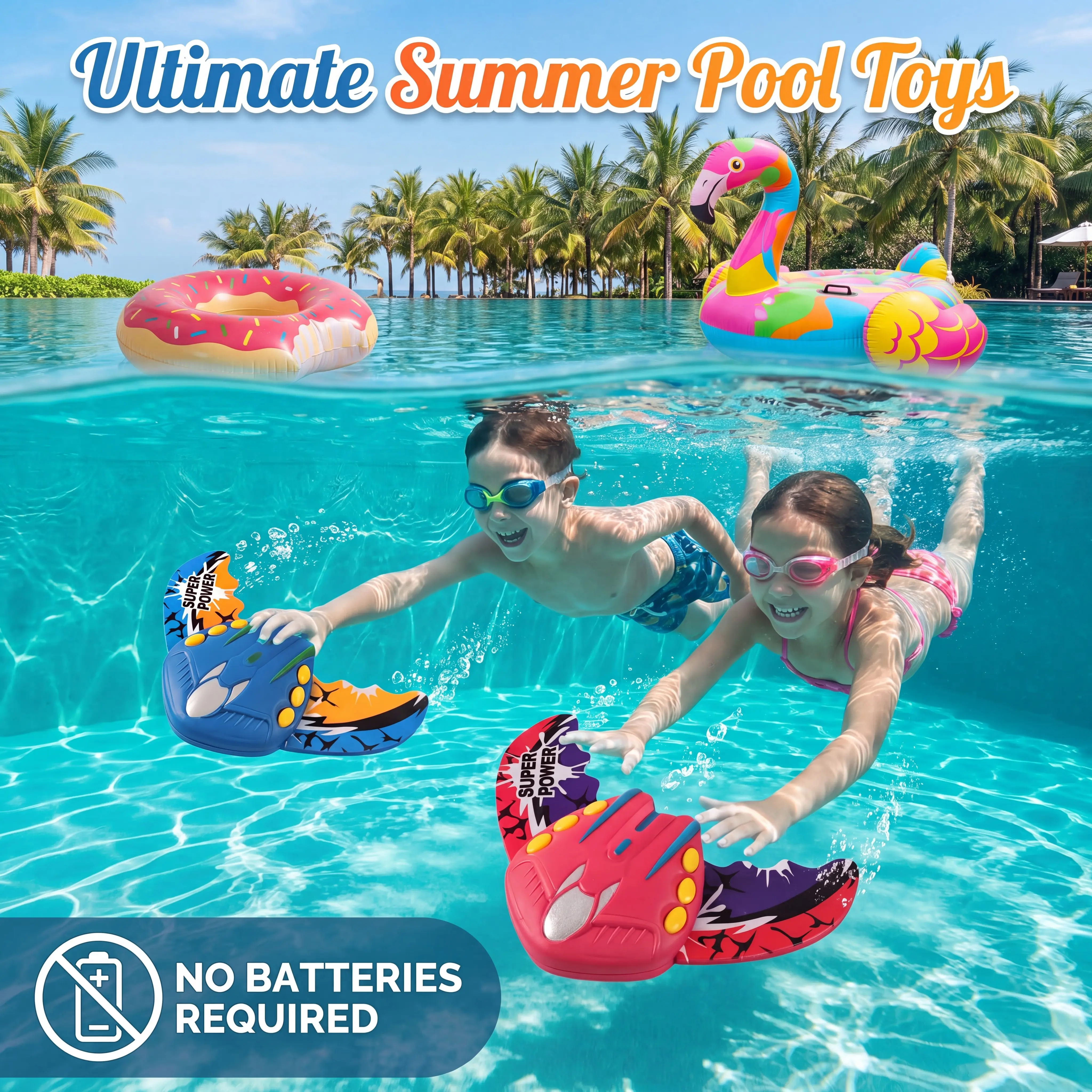 2-Pack Set Kids Pool Diving Toy, Battery-freeWater Swimming Dive Pool Game, Toddler Bath Toy Play Set , Summer Pool Toys Swimming Pool Water，Hydrodynamic Manta Ray Toy，Fun Outdoor Beach Lake Swim Summer Party Gift  Boy Girl Interactive Pool Games