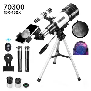 High-definition zoom telescope, suitable for both beginners and adults, with a 70mm aperture, 300mm focal length and 150x magnification. Ideal for nature observation and scientific exploration, and makes the perfect festive gift for friends and family.