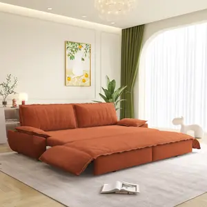 Corduroy Loveseat 3-in-1 Convertible Sleeper Sofa Couch, 73.2‘’ Queen Size Sofa Bed, Pull Out Sofabed, Space Saving