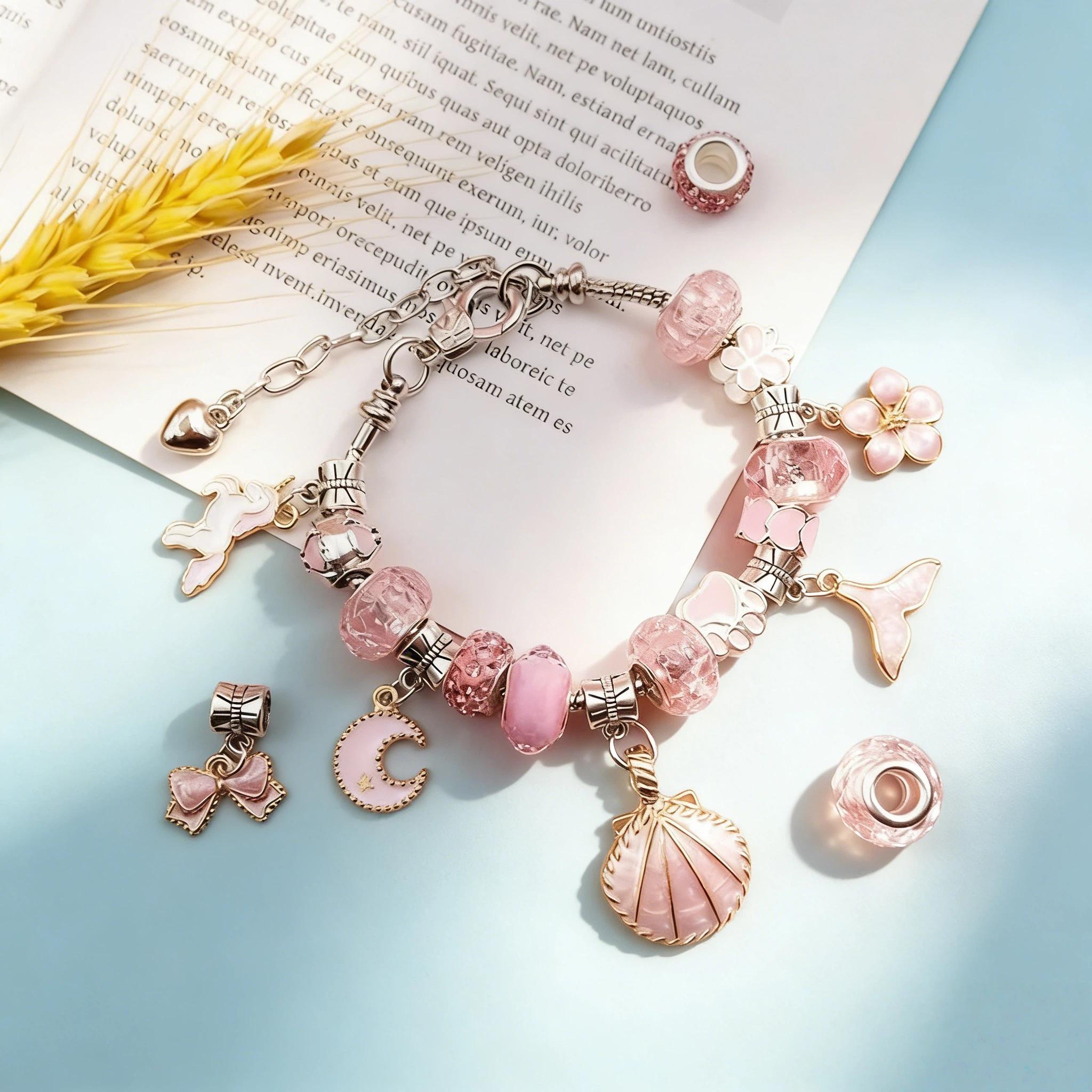 Beaded Jewelry Craft Kit with Soothing Color Scheme, Creative Bracelet & Necklace Making Set, Perfect Gift for Girls, Fun Handmade Activity