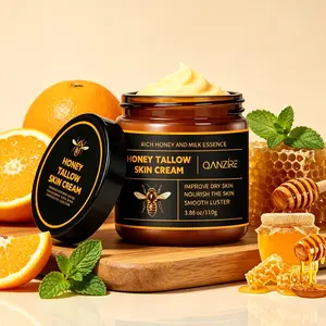 Organic Grass-Fed Beef Tallow Balm with Raw Honey & Antioxidants - Honey-Based, Moisturizing, Non-Toxic, Long-Lasting Body Moisturizer for Dry Skin - Beef Tallow for Skin Care, Honey-Based Body Balm