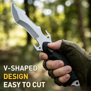 High Hardness Portable Knife (with Sheath) – One-piece Forged Stainless Steel Knife, Suitable for Kitchen Preparation, Outdoor Camping and Wilderness Survival