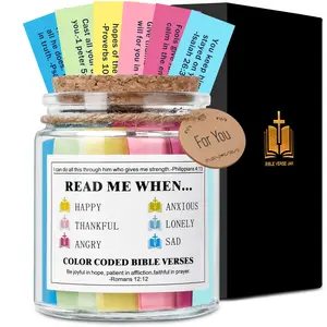 Bible Verse Jar, Read Me When Bible Verses Jar For Daily Encouragement, Inspirational Prayer & Reflection, Easter,Christian Gifts For Women and Men, Religious Graduation Gifts For Her