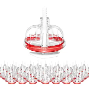 Goldblatt Tile Leveling System, 250pcs 1/16" Tile Spacers & 100pcs Free-Spin Reusable Caps with Anti-Shift Ring, Transparent Design, One-Handed Operation - for Floor, Wall Tile Installation
