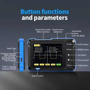 Mini Handheld Digital Oscilloscope 2.5MSa/s200KHz Analog Bandwidth 800VPP Support Firmware Upgrade PWM Output
