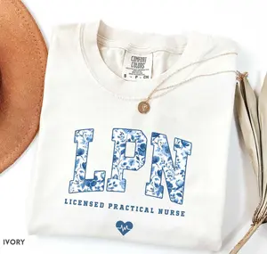 Licensed Practical Nurse Shirt, Blue Toile LPN , LPN Nurse Gift, Lpn Tee, Nurse Appreciation Week, Lpn Graduation Gift Cotton Light