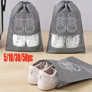 5/10/30/50 PC drawstring shoe storage bag Organiser, Travel Organizer Bag, dust-proof pocket, vacuum dust removal, made of non-woven fabric material, is very suitable for business travel, business trips and wardrobe organization