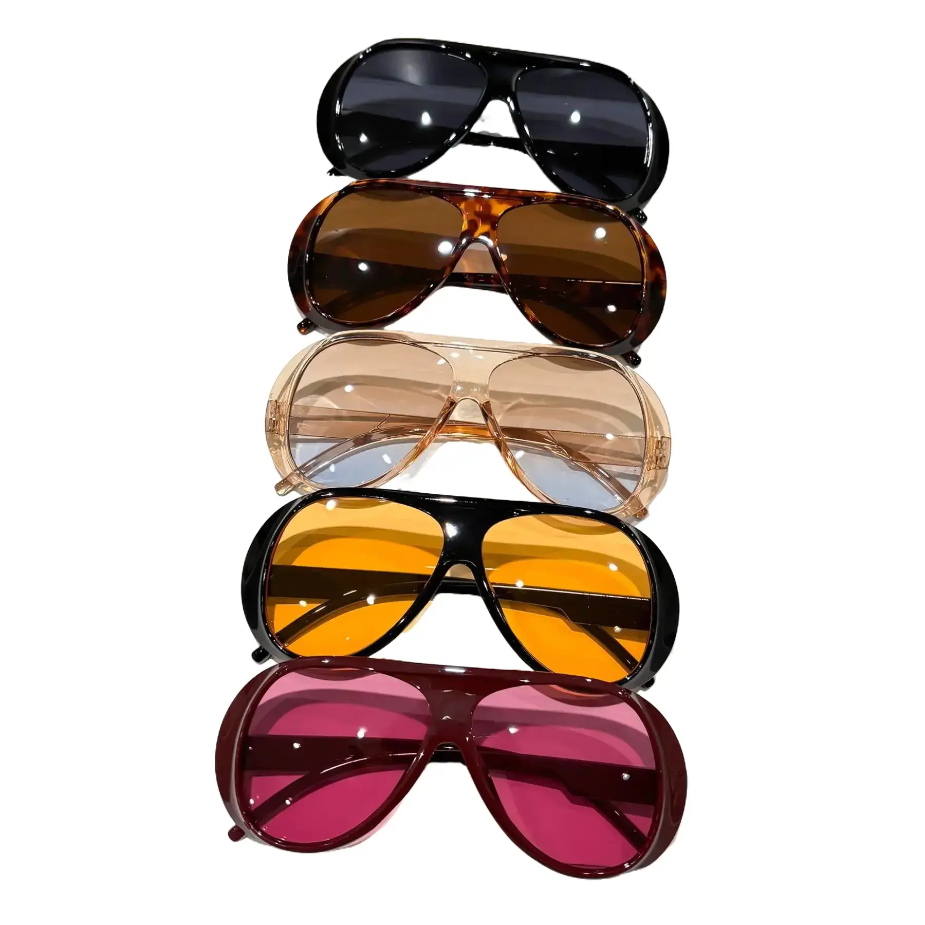 5 Pairs Y2K Street Style Women's Plastic,Perfect for Beach Vacations,Trendy Casual Leopard Pattern Sunglasses,Driving and Night Out,Stylish Accessories for Every Occasion,Summer Trendy Sunglasses