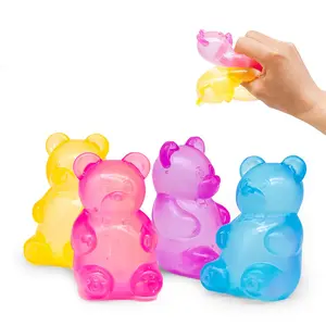 Nieniule Little Bear Soft Slow Rebound Toy, Stress Bun Squeeze, Anxiety and Stress Relief for Children and Adults, Ice Soft Stress Cube Droplet Maltose Ball, Sensory Ball for Children with Autism, Surprise Gift