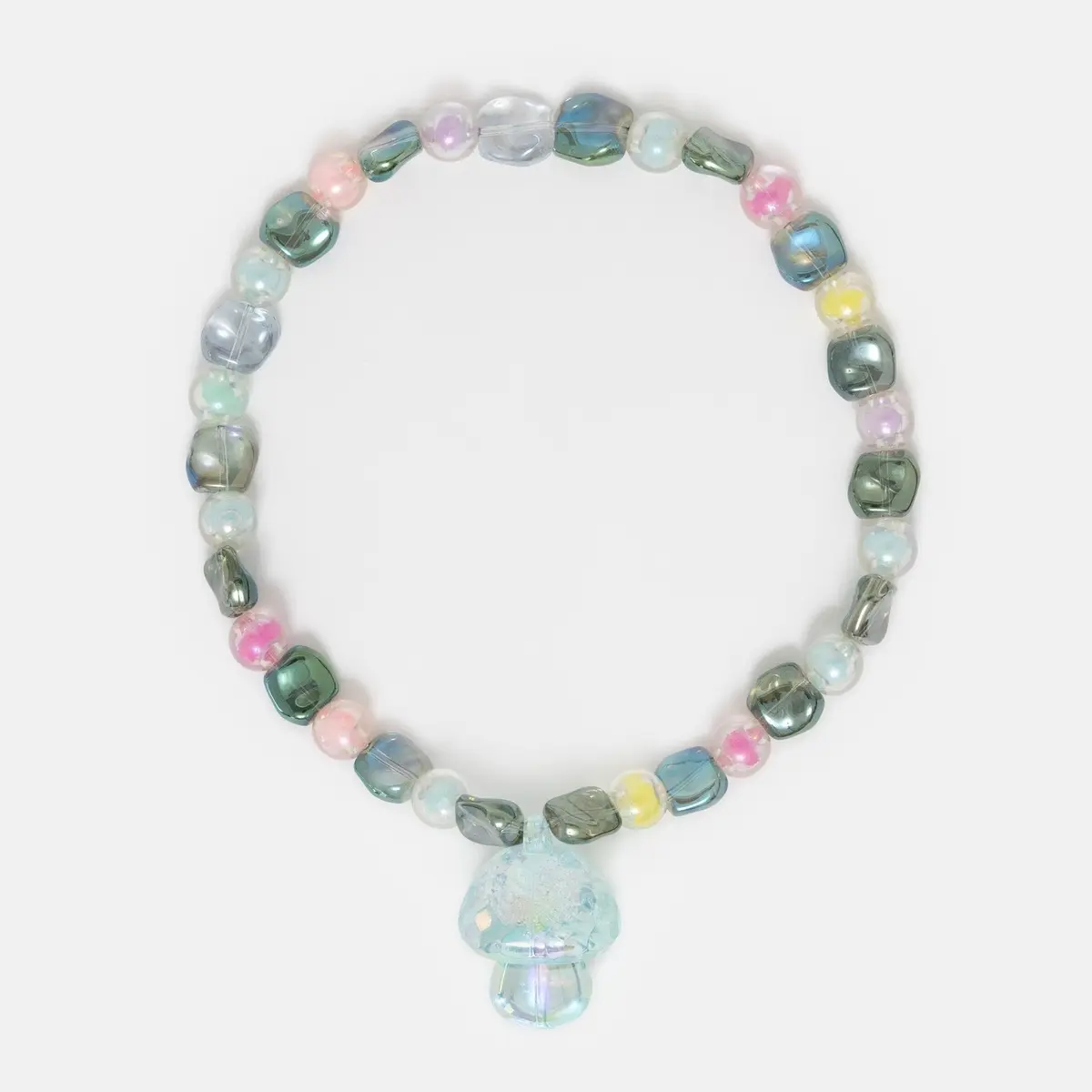Jumbo Mushroom Raver Glass Necklace