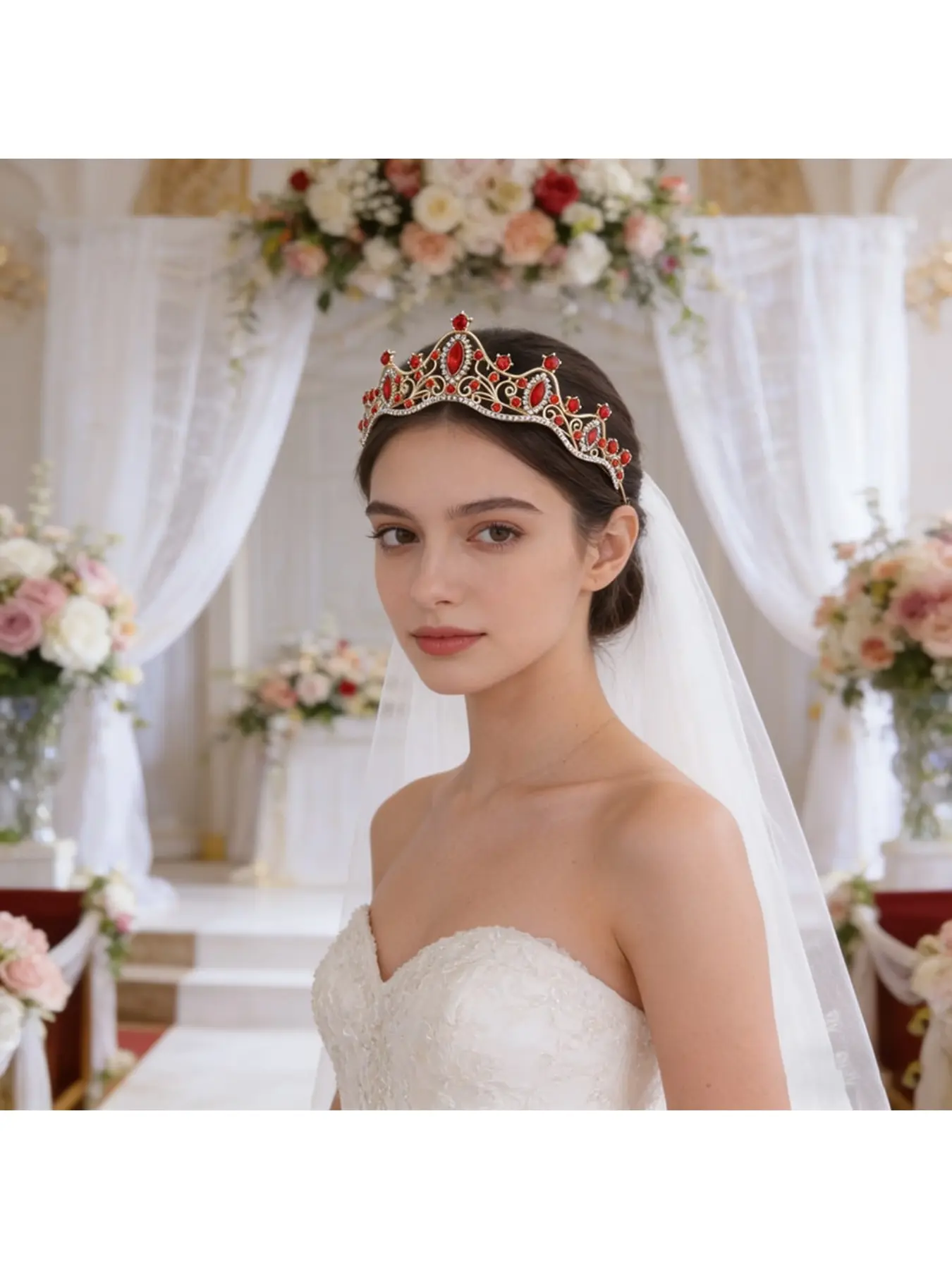 European and American retro bride crown Tiaras girl birthday crown alloy rhinestone headband wedding dress accessories