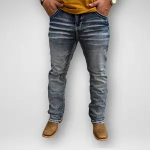 Men's Western Blue Classic Modern Boot Denim (W-469)