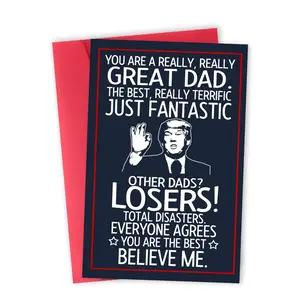 Funny Father Birthday Card,Joke Greeting Card for Birthday or Father's Day,"You Are Really Great Dad","Trust Me", Humorous Appreciation Greeting Card for Dad, Birthday or Christmas Gift for Him